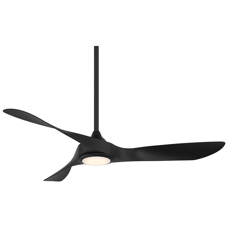 Image 2 54" WAC Swirl Matte Black CCT LED Light Wet Rated Smart Ceiling Fan