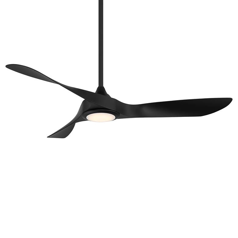 Image 2 54" WAC Swirl Matte Black LED Light Wet Rated Smart Ceiling Fan