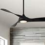 54" WAC Swirl Matte Black LED Light Wet Rated Smart Ceiling Fan