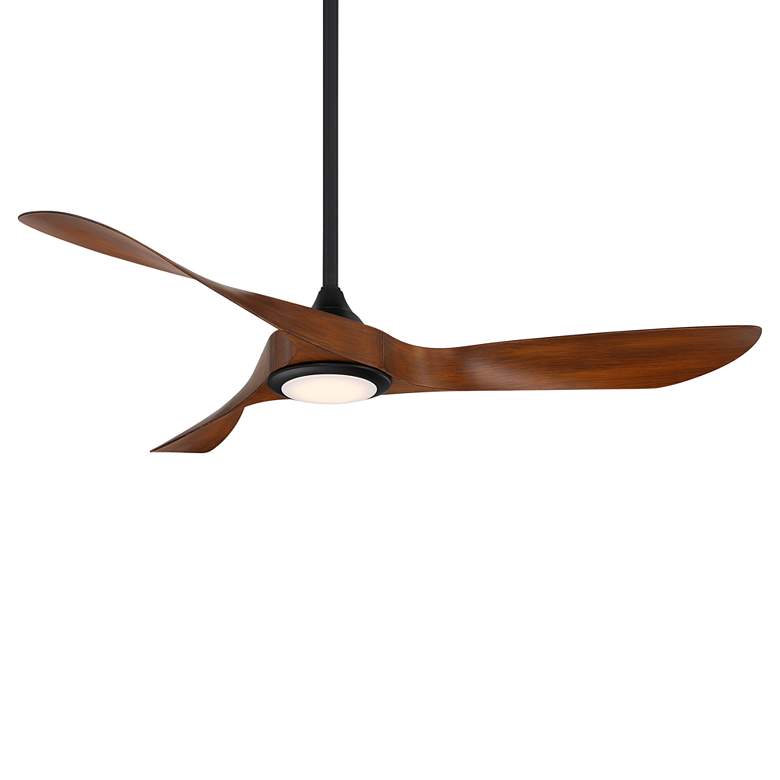 Image 3 54 inch WAC Swirl Matte Black LED Wet Rated Smart Control Ceiling Fan