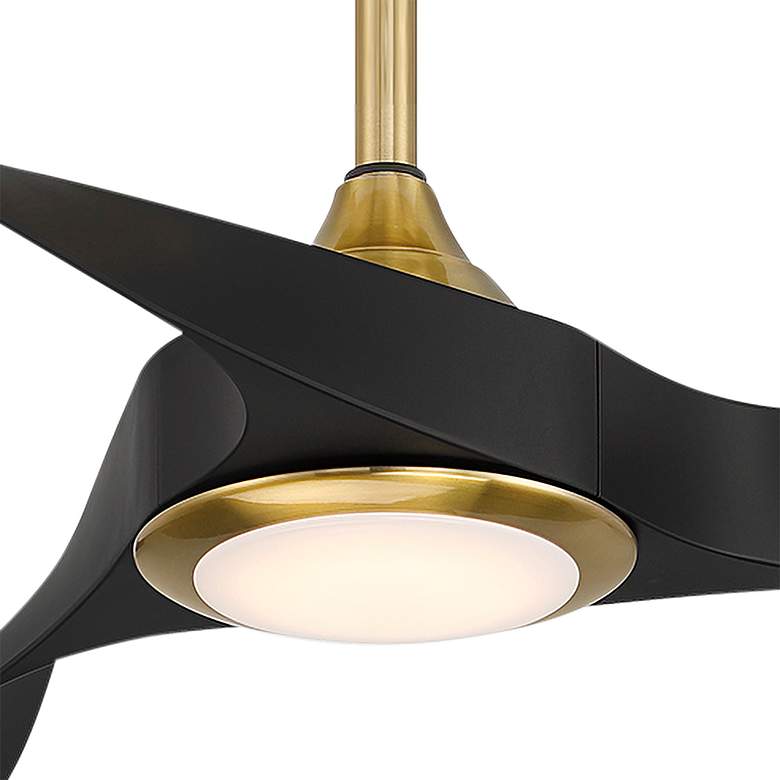Image 3 54" WAC Swirl Soft Brass and Black LED Wet Rated Smart Ceiling Fan more views