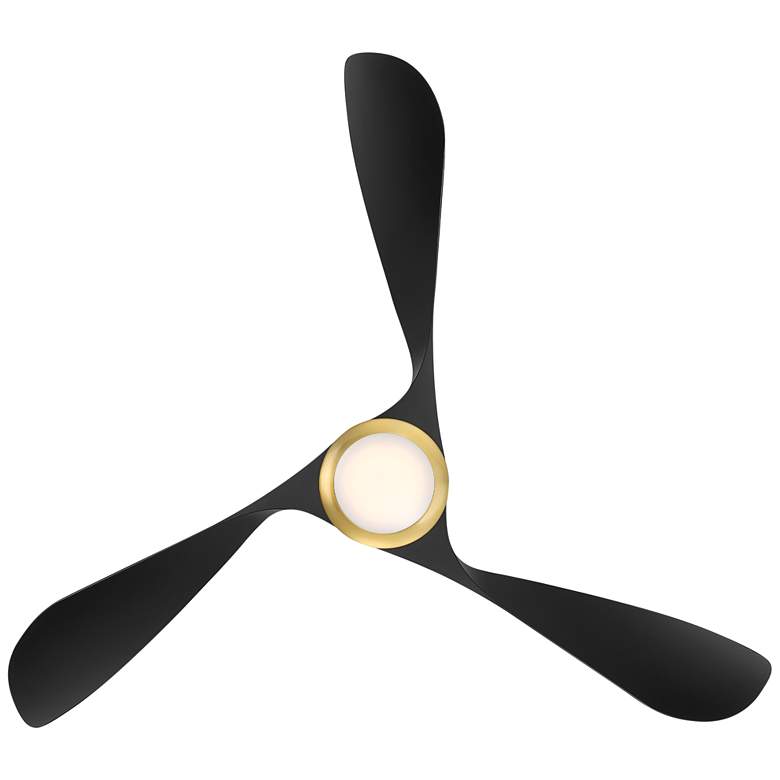 Image 6 54" WAC Swirl Soft Brass and Black LED Wet Rated Smart Ceiling Fan more views