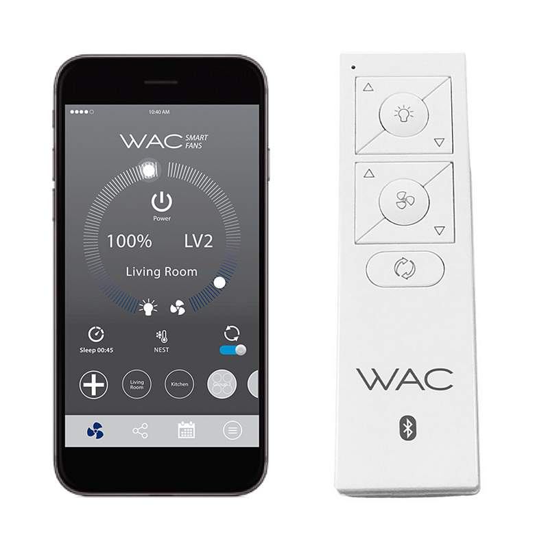 Image 2 54" WAC Swirl Soft Brass LED Light Wet Rated Smart Ceiling Fan more views