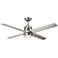 54" Zeke Brushed Steel and Polished Nickel LED Ceiling Fan