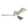 54" Kichler Sola Nickel Wet Rated LED Hugger Fan with Wall Control
