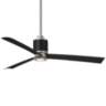 54" Minka Aire Gear Modern Black and Steel Ceiling Fan with Remote