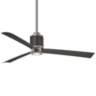 54" Minka Aire Gear Polished Nickel Bronze LED Ceiling Fan with Remote