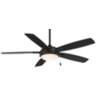 54" Minka Aire Lun-Aire Coal Black LED Ceiling Fan with Pull Chain