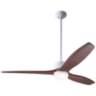 54" Modern Fan Arbor DC Gloss White Mahogany Damp LED Fan with Remote