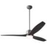 54" Modern Fan Arbor DC Graphite Ebony Damp Rated LED Fan with Remote