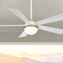 54" WAC Eclipse Matte White Smart Outdoor LED Ceiling Fan