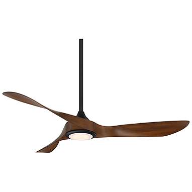 54" WAC Swirl Matte Black LED Wet Rated Smart Control Ceiling Fan