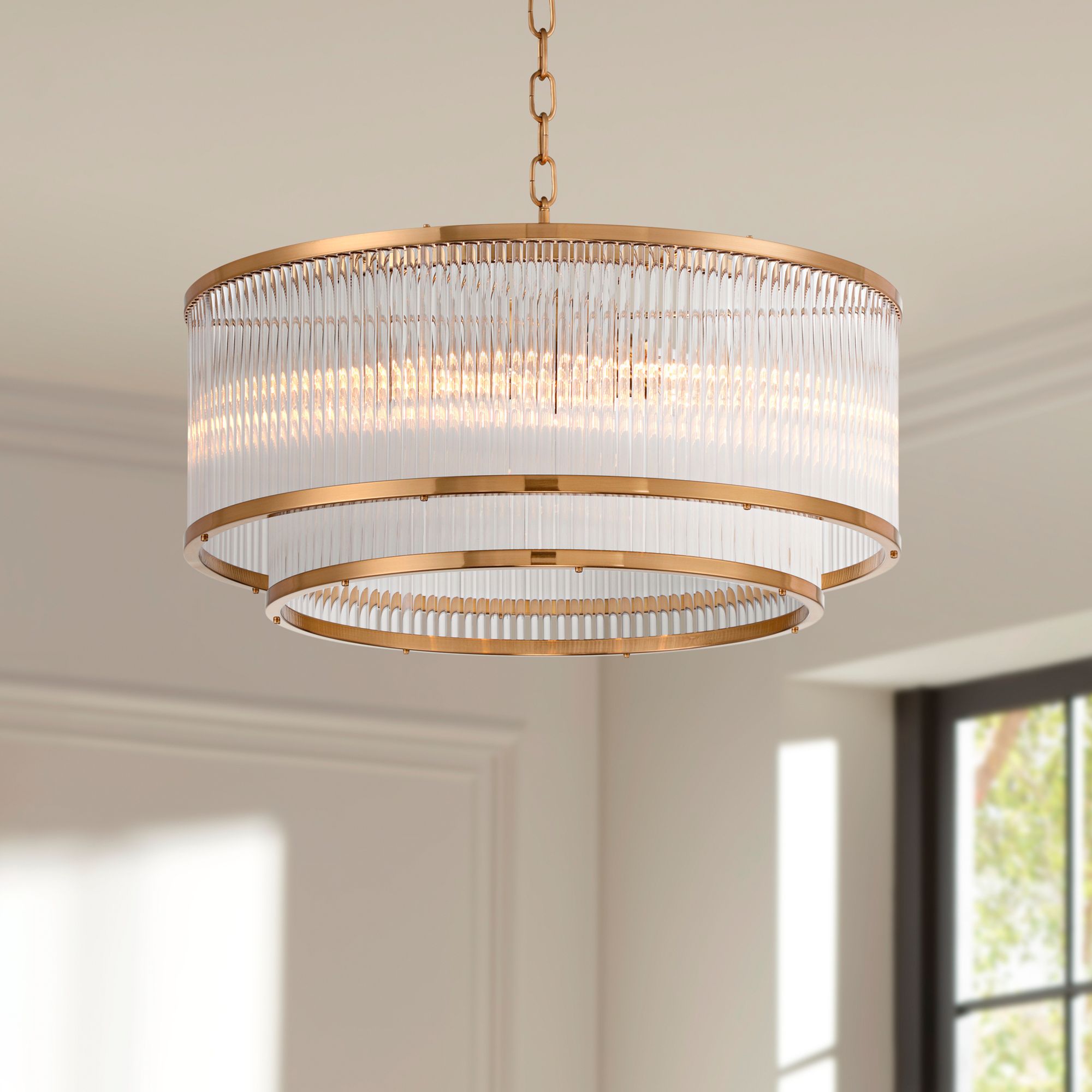 Image 1 Possini Euro Warren 20" Wide Golden Bronze 6-Light Pendant in scene