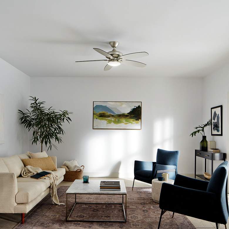 Image 1 52" Kichler Renew Painted Brushed Nickel LED Ceiling Fan in scene