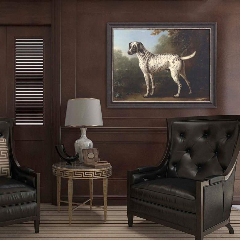 Image 1 Grey Spotted Hound 46" Wide Framed Giclee Wall Art in scene