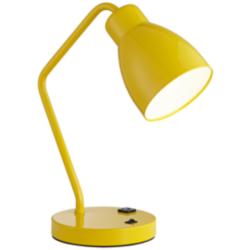 54A40 - Yellow Powder Coated Metal Table Lamp (No Bolt Down)