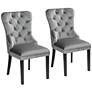 2_55 Downing Annabelle 20" Tufted Gray Velvet Dining Chairs Set of 2