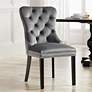 55 Downing Annabelle 20" Tufted Gray Velvet Dining Chairs Set of 2