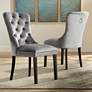 55 Downing Annabelle 20" Tufted Gray Velvet Dining Chairs Set of 2