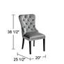 55 Downing Annabelle 20" Tufted Gray Velvet Dining Chairs Set of 2