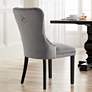 55 Downing Annabelle 20" Tufted Gray Velvet Dining Chairs Set of 2