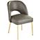 55 Downing Kais 21" Wide Gray Faux Leather and Gold Legs Dining Chair