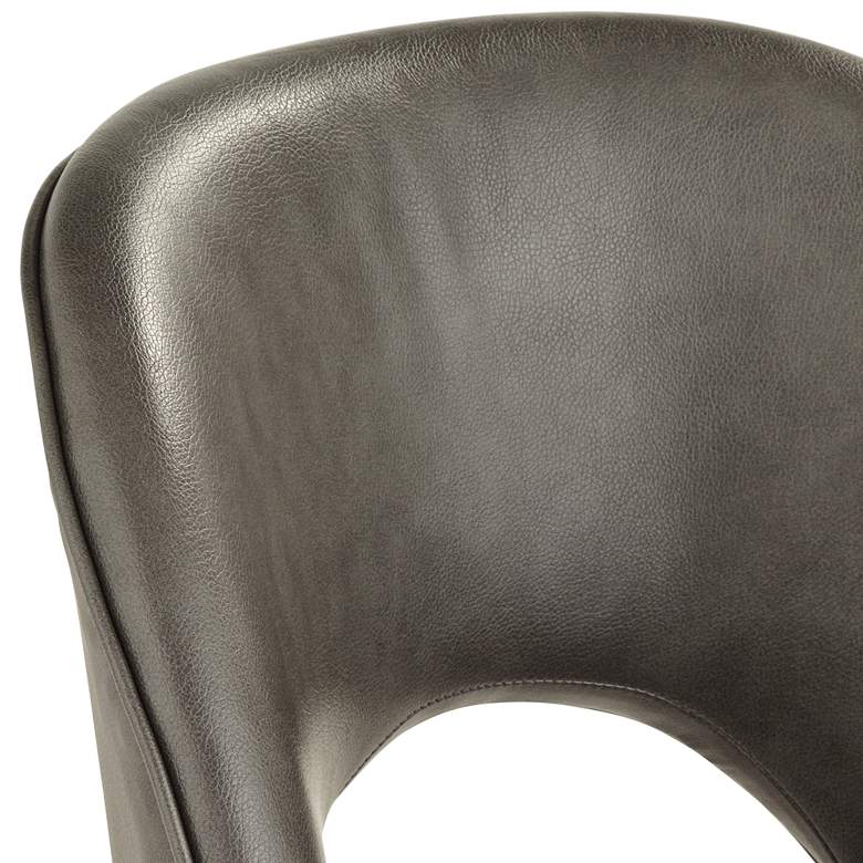 Image 5 55 Downing Kais 21" Wide Gray Faux Leather and Gold Legs Dining Chair more views