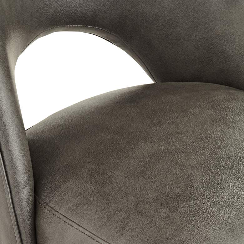 Image 6 55 Downing Kais 21" Wide Gray Faux Leather and Gold Legs Dining Chair more views