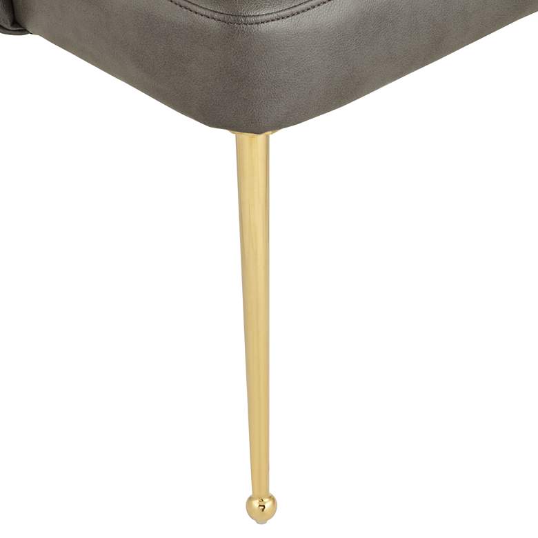 Image 7 55 Downing Kais 21" Wide Gray Faux Leather and Gold Legs Dining Chair more views