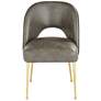 55 Downing Kais 21" Wide Gray Faux Leather and Gold Legs Dining Chair in scene