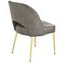 55 Downing Kais 21" Wide Gray Faux Leather and Gold Legs Dining Chair in scene