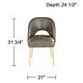 55 Downing Kais 21" Wide Gray Faux Leather and Gold Legs Dining Chair in scene