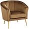 55 Downing Leighton 35 3/4" Wide Brown Velvet Tufted Arm Chair