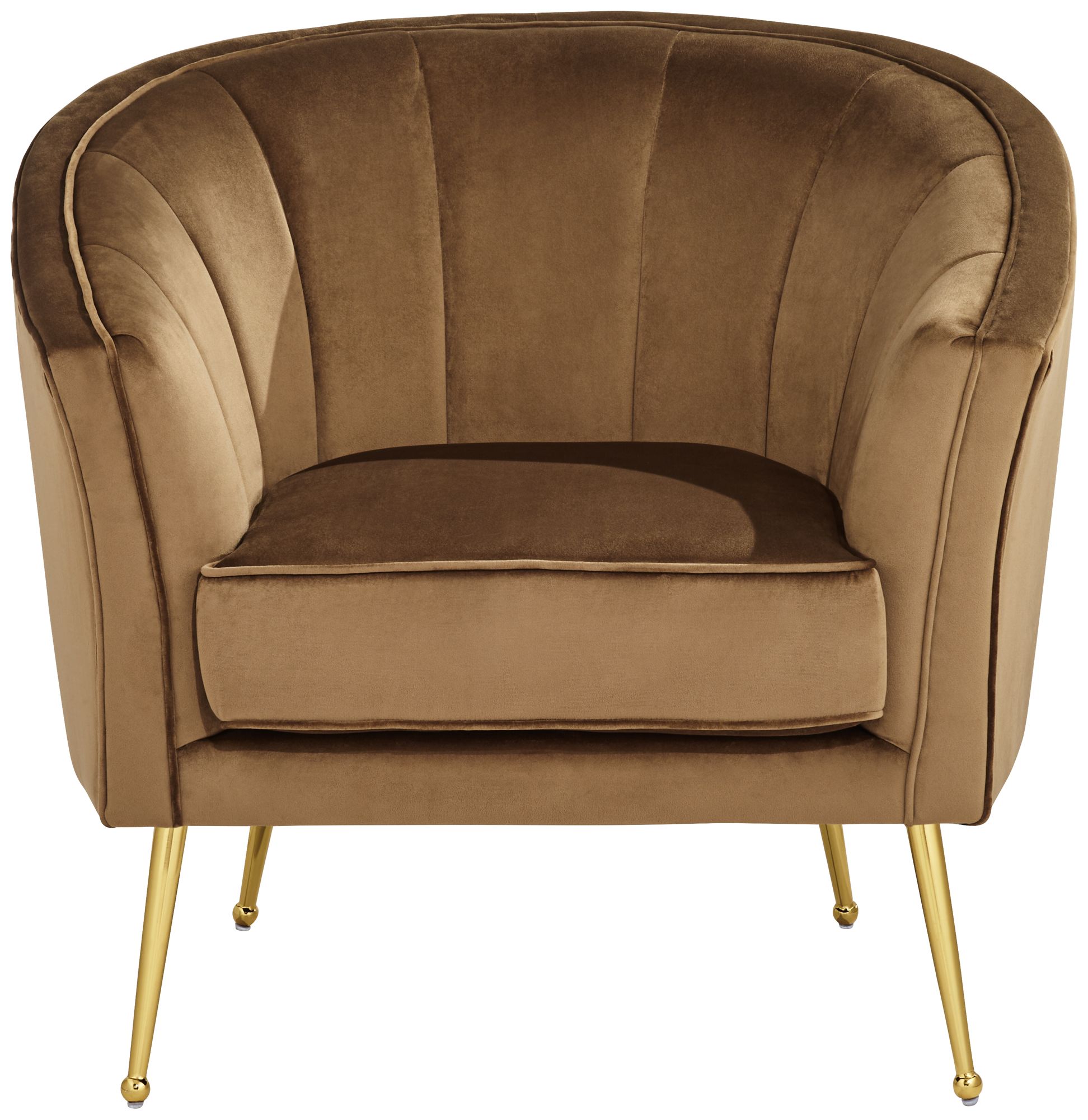 55 Downing Leighton 35 3/4" Wide Brown Velvet Tufted Arm Chair in scene