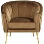 55 Downing Leighton 35 3/4" Wide Brown Velvet Tufted Arm Chair in scene