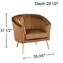 55 Downing Leighton 35 3/4" Wide Brown Velvet Tufted Arm Chair in scene