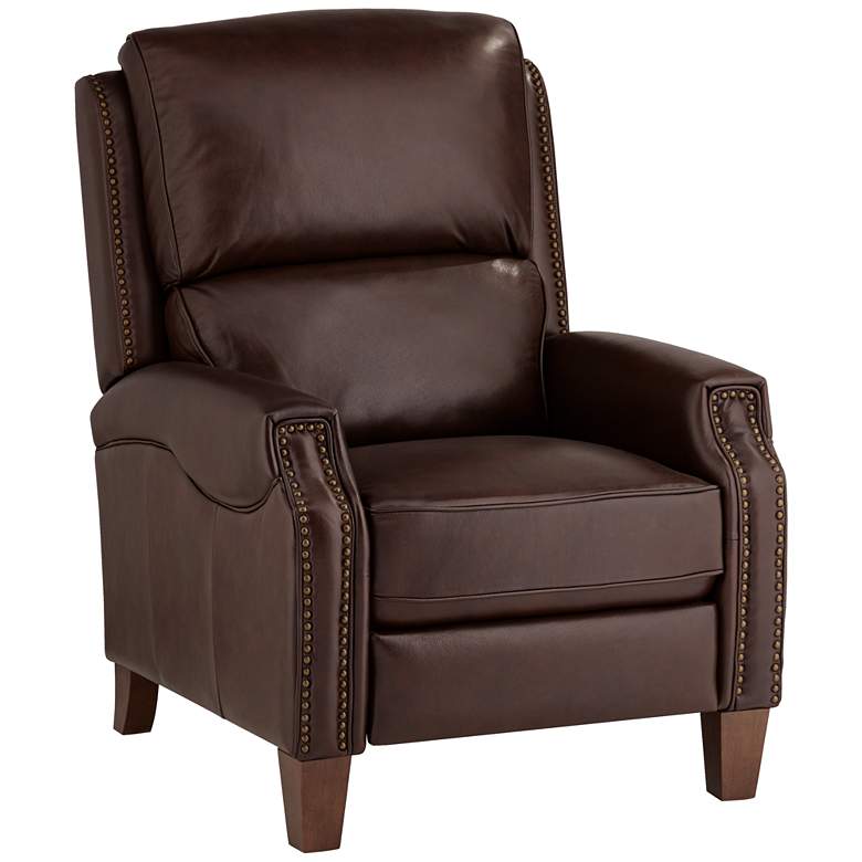 Image 2 55 Downing Margaret 31 3/4" Dark Brown Leather Pushback Recliner