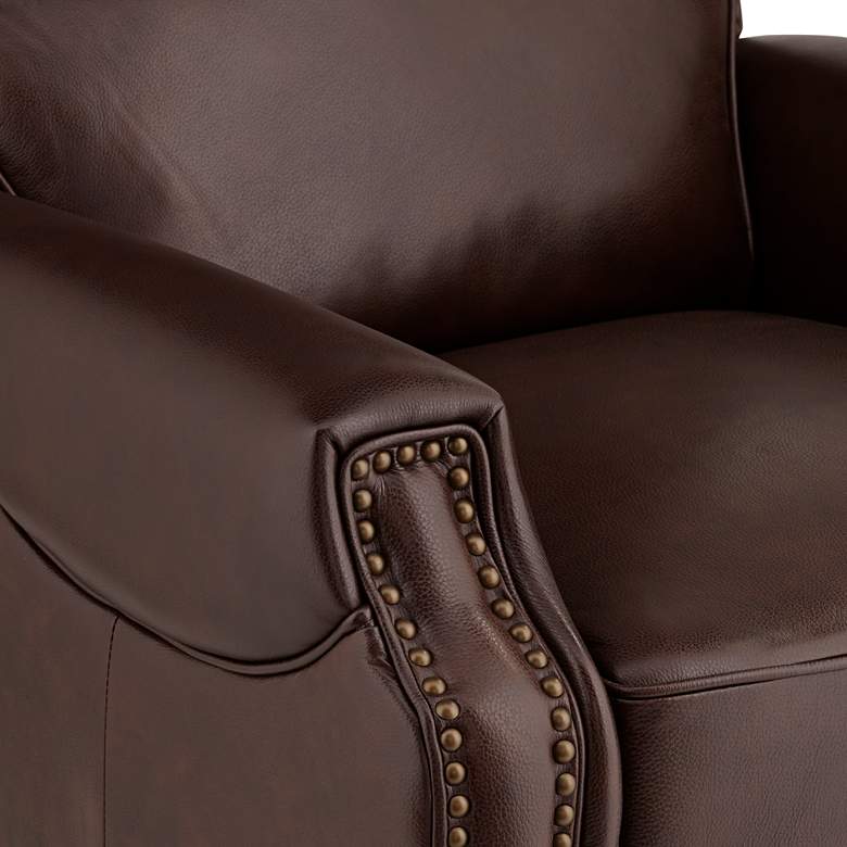 Image 5 55 Downing Margaret 31 3/4" Dark Brown Leather Pushback Recliner more views