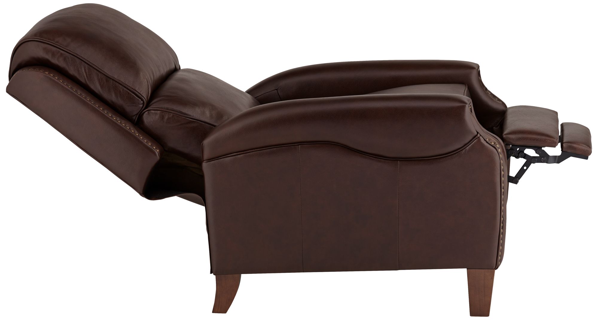 55 Downing Margaret 31 3/4" Dark Brown Leather Pushback Recliner