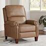 1_55 Downing  Margaret 32" Wide Light Brown Leather Pushback Recliner