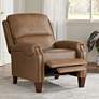 55 Downing  Margaret 32" Wide Light Brown Leather Pushback Recliner