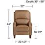 55 Downing  Margaret 32" Wide Light Brown Leather Pushback Recliner