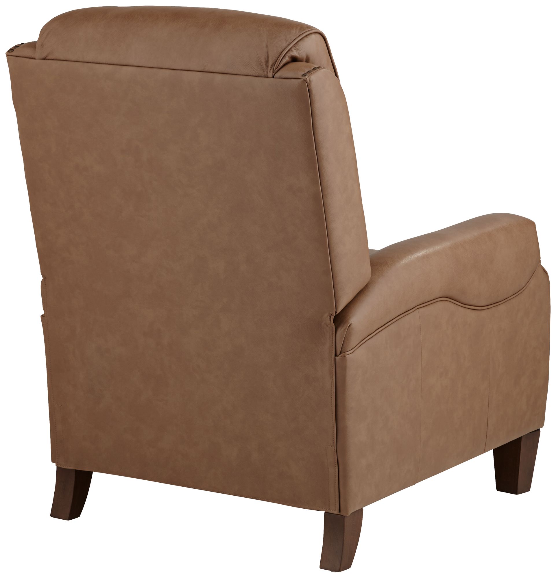 55 Downing  Margaret 32" Wide Light Brown Leather Pushback Recliner