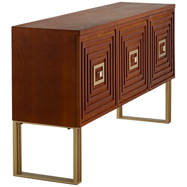 Image 7 55 Downing Street Adair 59" Wide Mid-Century Cherry Wood 3-Door Buffet more views