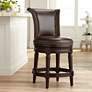 1_55 Downing Street Addison 26" High Mocha Leather Swivel Counter Stool