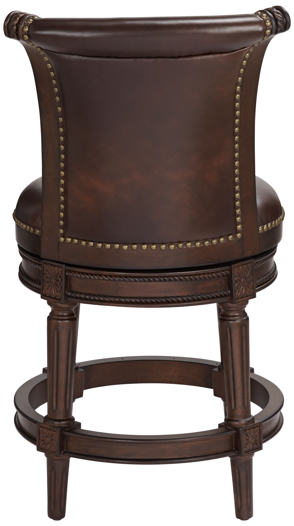 55 Downing Street Addison 26" High Mocha Leather Swivel Counter Stool
