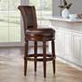 1_55 Downing Street Addison 30" Mocha Leather Swivel Bar Stool