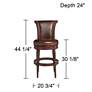 55 Downing Street Addison 30" Mocha Leather Swivel Bar Stool