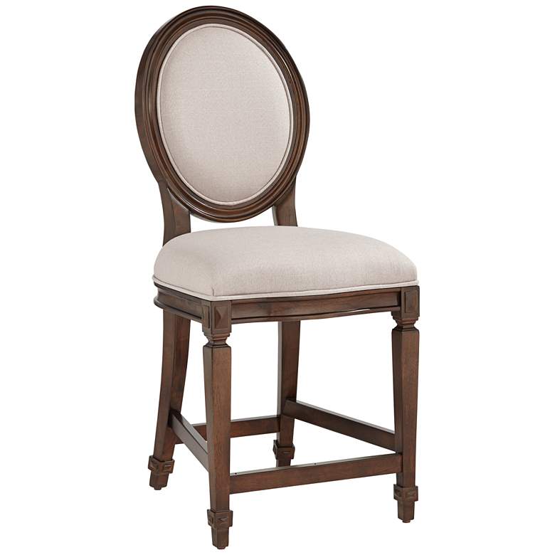 Image 2 55 Downing Street Aiden 24" High Walnut and Linen Counter Stool