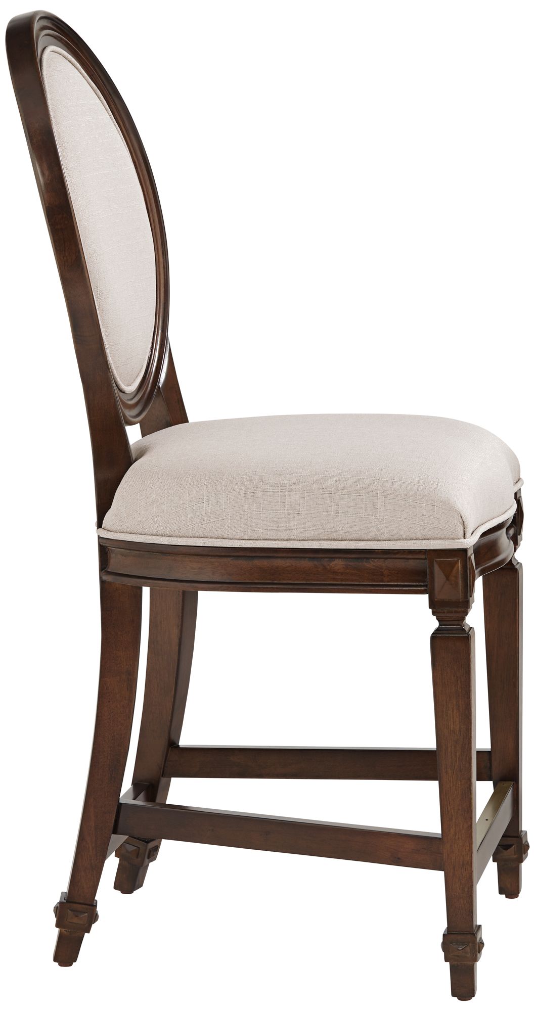 55 Downing Street Aiden 24" High Walnut and Linen Counter Stool